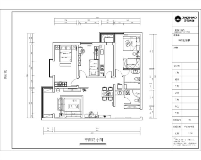 121平米三居室北京乐城现代简约风格装修效果图