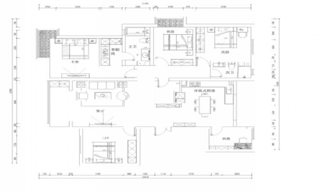 210平米四居室北京德贤公馆现代简约风格装修效果图