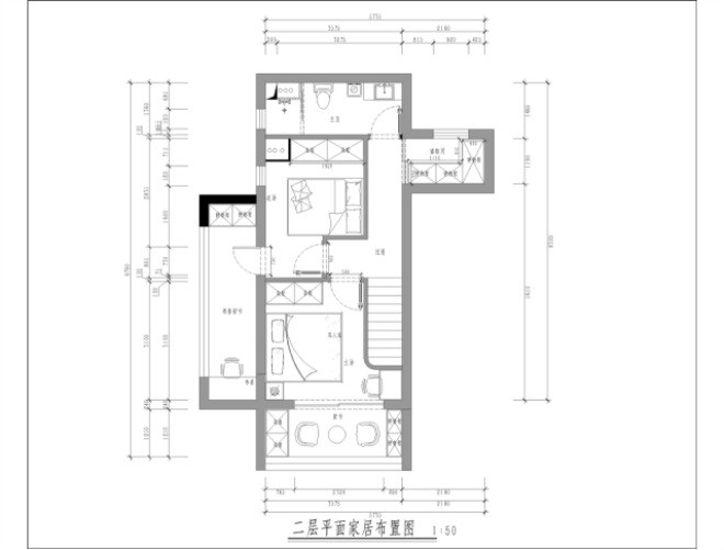 64平米loft北京首邑溪谷现代简约风格装修效果图