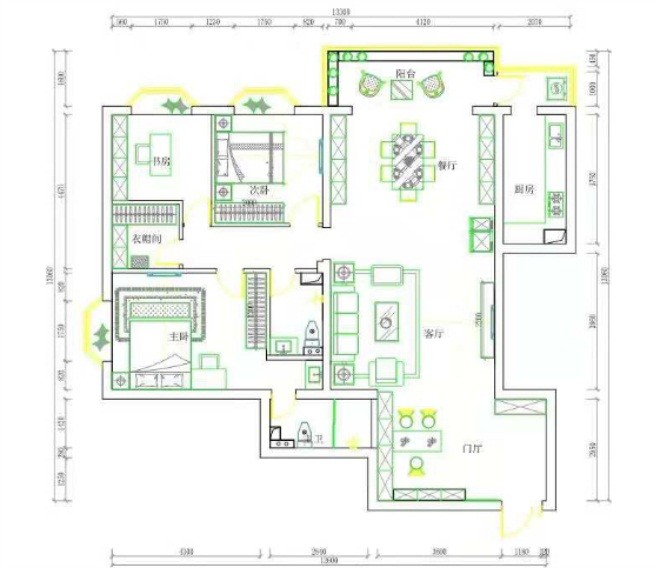 90平米三居室北京草桥小区地中海风格装修效果图