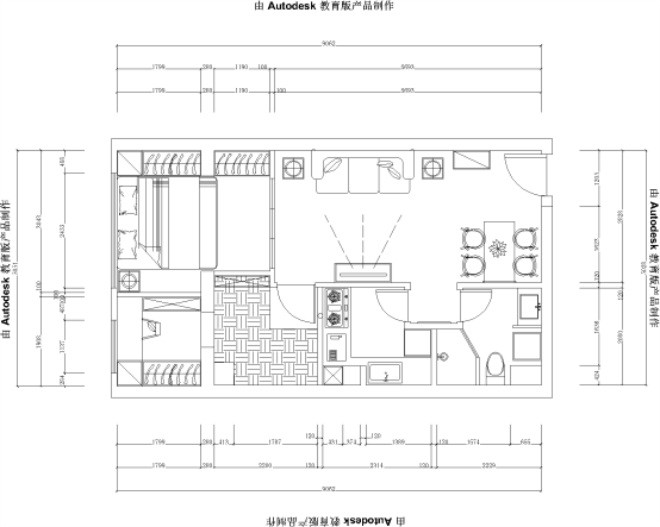 45平米一居室北京花市枣苑现代简约风格装修效果图