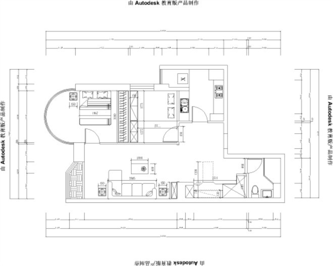 83平米二居室北京鹏润家园现代简约风格装修效果图